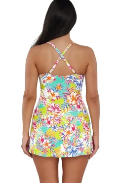 Sunsets Escape Botanical Bliss Sandbar Rib Sienna Swim Dress