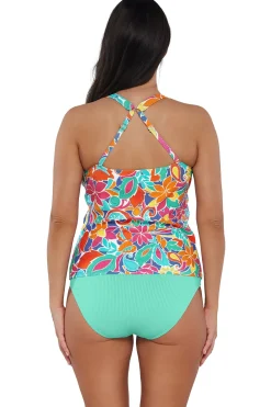 Sunsets Escape Festive Floral Sandbar Rib Emerson Tankini Top