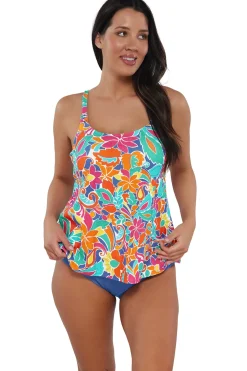 Sunsets Escape Festive Floral Sandbar Rib Jenna Tankini Top
