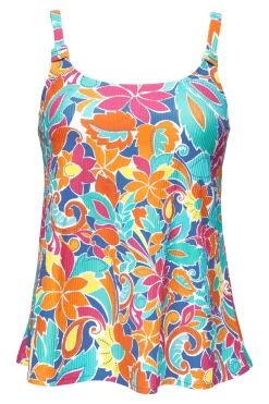 Sunsets Escape Festive Floral Sandbar Rib Jenna Tankini Top