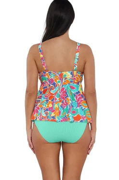 Sunsets Escape Festive Floral Sandbar Rib Marin Tankini Top