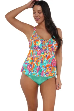 Sunsets Escape Festive Floral Sandbar Rib Marin Tankini Top