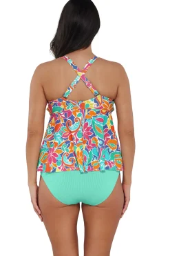 Sunsets Escape Festive Floral Sandbar Rib Marin Tankini Top