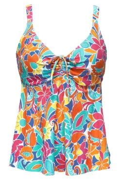 Sunsets Escape Festive Floral Sandbar Rib Marin Tankini Top