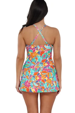 Sunsets Escape Festive Floral Sandbar Rib Sienna Swim Dress
