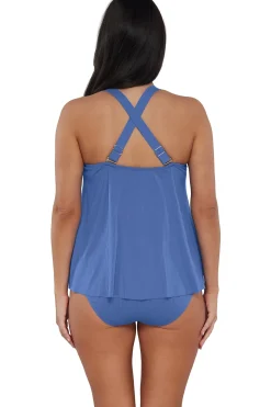 Sunsets Escape Harbor Blue Sandbar Rib Sadie Tankini Top