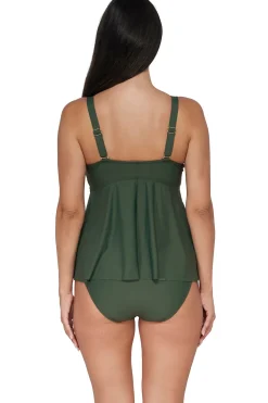 Sunsets Escape Island Green Marin Tankini Top