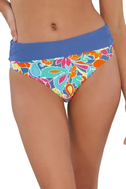 Sunsets Festive Floral Sandbar Rib Capri High Waist Bottom