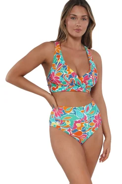 Sunsets Festive Floral Sandbar Rib Hannah High Waist Bottom