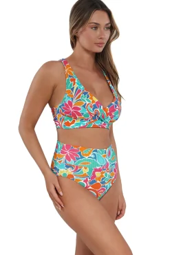 Sunsets Festive Floral Sandbar Rib Hannah High Waist Bottom