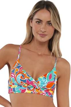 Sunsets Festive Floral Sandbar Rib Lyla Bralette Top