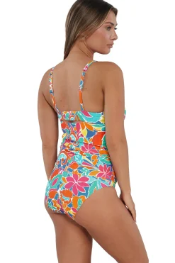 Sunsets Festive Floral Sandbar Rib Serena Tankini Top