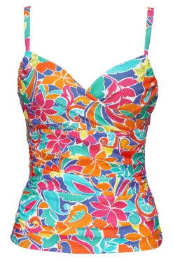 Sunsets Festive Floral Sandbar Rib Serena Tankini Top