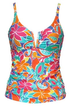 Sunsets Festive Floral Sandbar Rib Zuri V-Wire Tankini Top