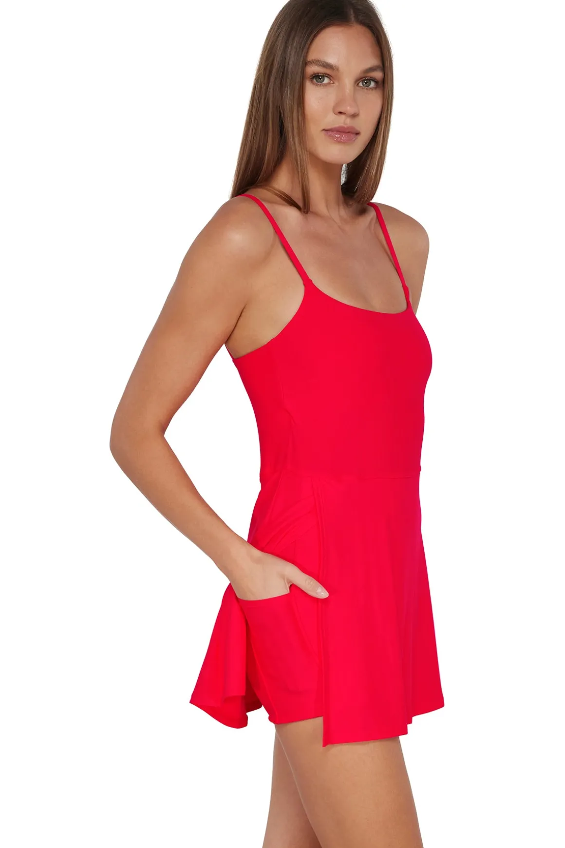 Sunsets Geranium Naomi Swim Dress One Piece