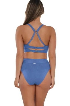 Sunsets Harbor Blue Sandbar Rib Annie High Waist Bottom