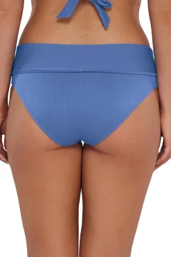 Sunsets Harbor Blue Sandbar Rib Capri High Waist Bottom