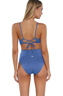 Sunsets Harbor Blue Sandbar Rib Hannah High Waist Bottom