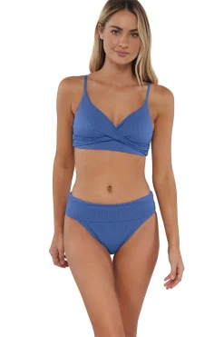 Sunsets Harbor Blue Sandbar Rib Hannah High Waist Bottom