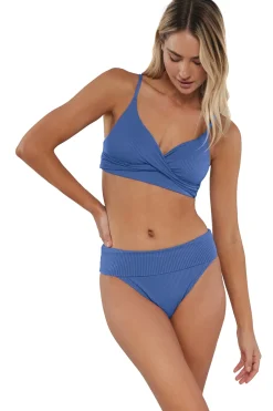 Sunsets Harbor Blue Sandbar Rib Lyla Bralette Top