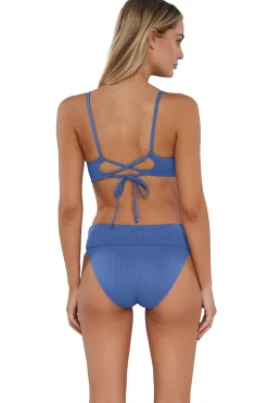 Sunsets Harbor Blue Sandbar Rib Lyla Bralette Top