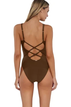 Sunsets Tiki Brown Veronica One Piece