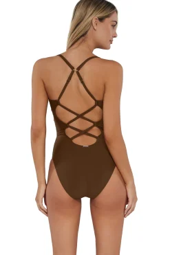 Sunsets Tiki Brown Veronica One Piece