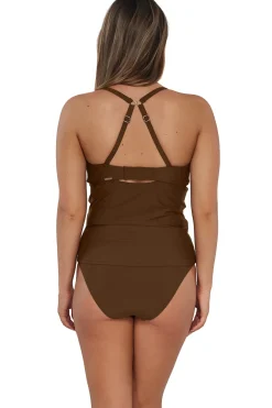 Sunsets Tiki Brown Zuri V-Wire Tankini Top