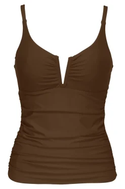 Sunsets Tiki Brown Zuri V-Wire Tankini Top